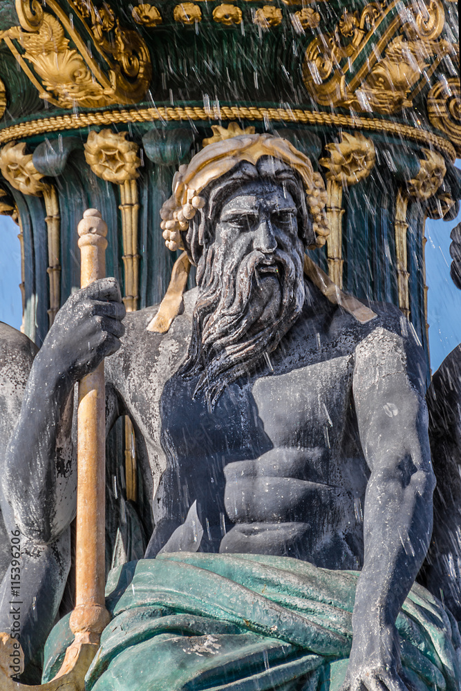 Naklejka premium Fontaines de la Concorde (1840) on Place Concorde in Paris.