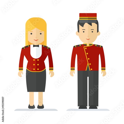 profession hotel service man and woman