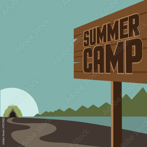 Summer camp background. EPS 10 vector royalty free stock illustration for ad, promotion, poster, flier, blog, article, social media, marketing