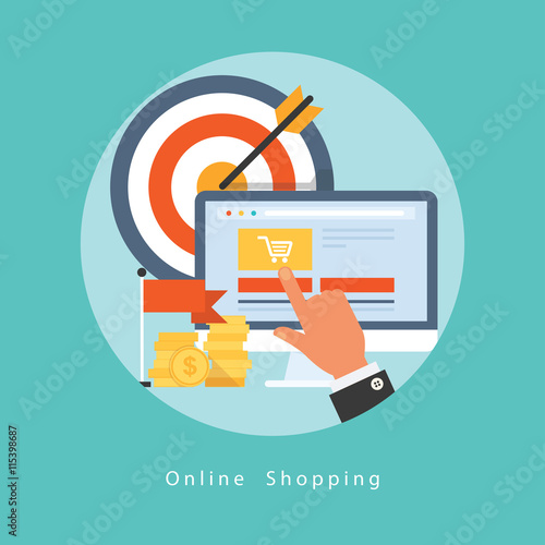 Flat design concept for online transactions