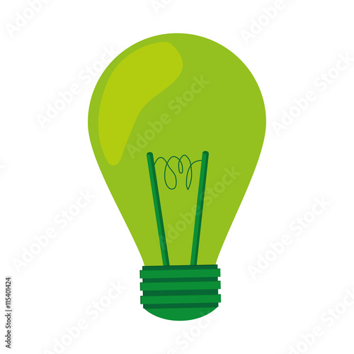 green light bulb lightbulb icon isolated vector illustration