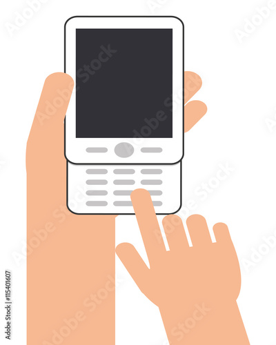 human hand smartphone mobile isolated vector illustration