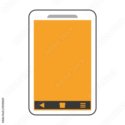 smartphone phone mobile flat icon isolated vector illustration