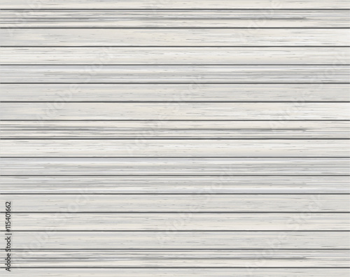 Realistic wood texture background of white wooden boards. Vector illustration.