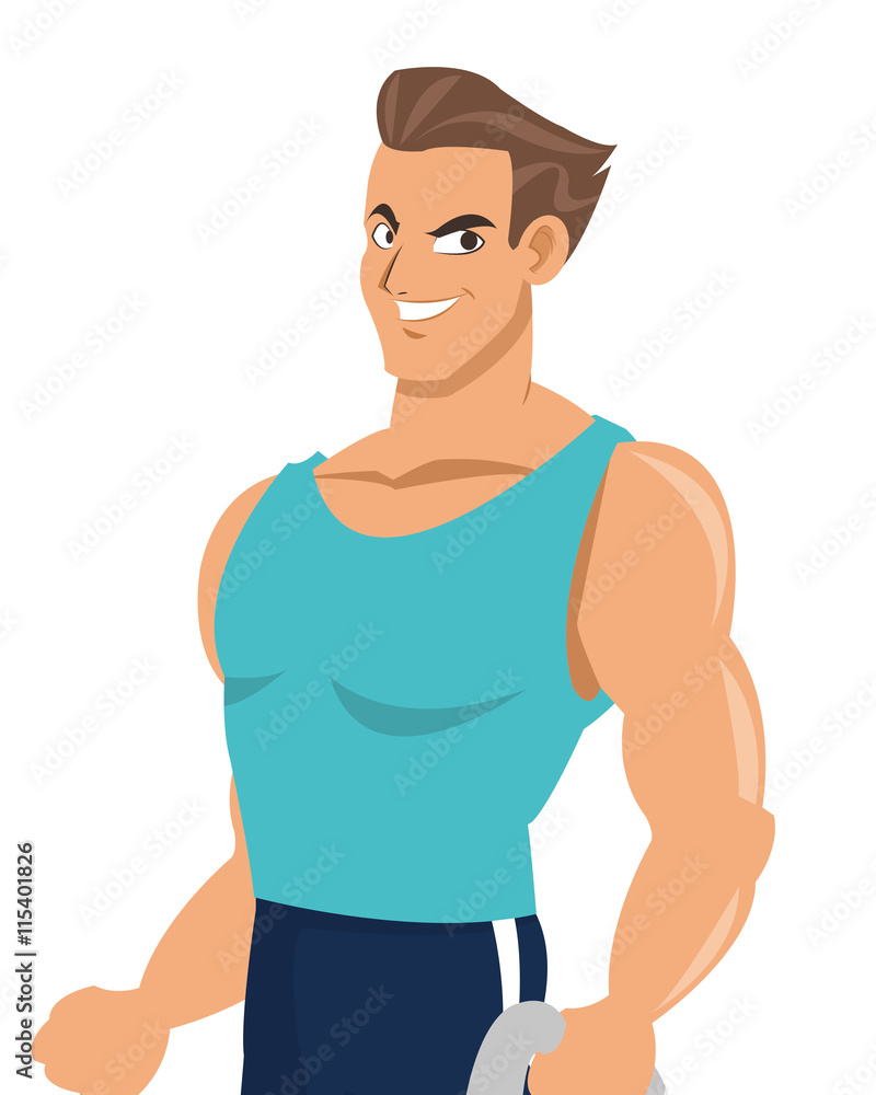 Fototapeta premium flat design man with fitness outfit icon vector illustration