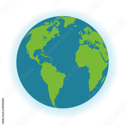flat design planet earth icon vector illustration