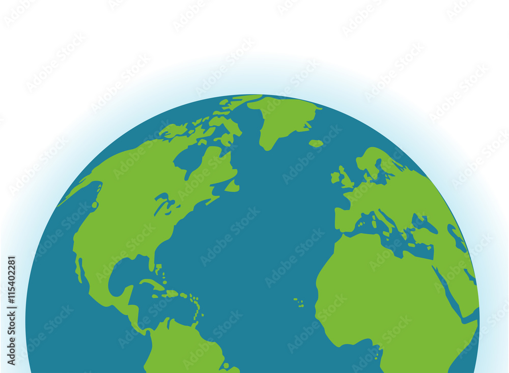 flat design planet earth icon vector illustration