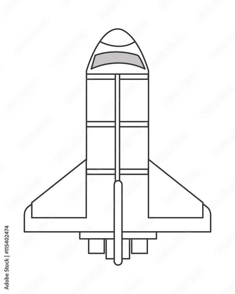flat design space shuttle icon vector illustration