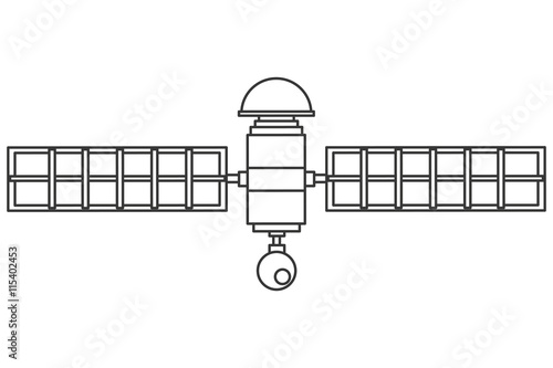 flat design single satelite icon vector illustration