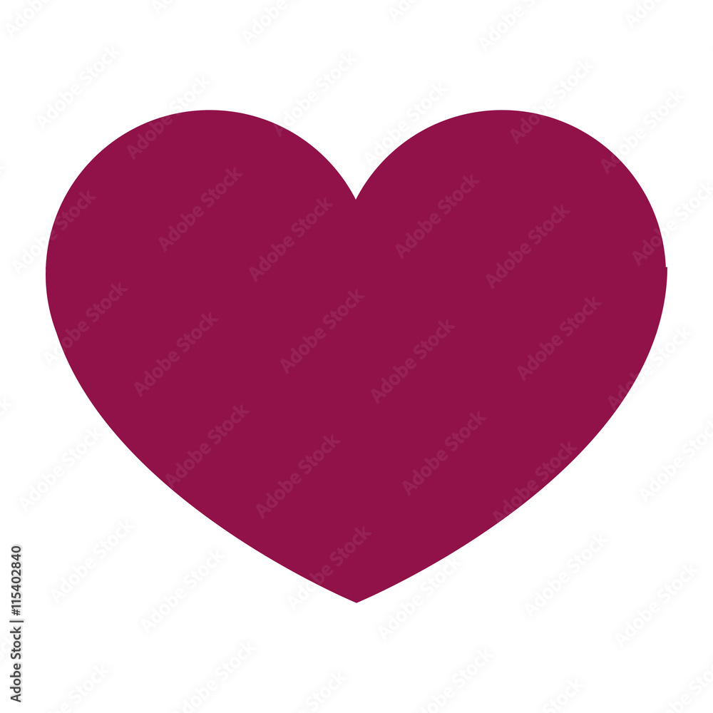 flat design purple heart icon vector illustration