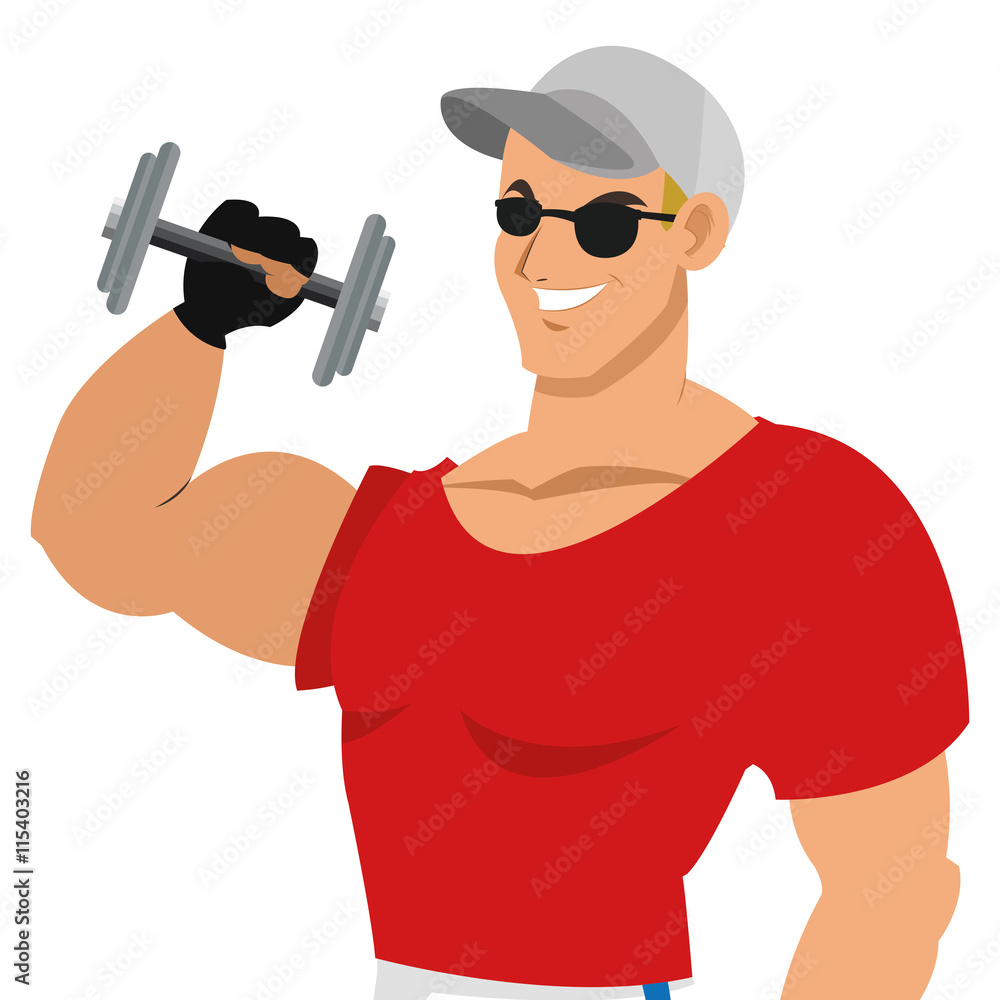 flat design man with fitness outfit icon vector illustration silhouette flat design man with fitness outfit icon vector illustration silhouette