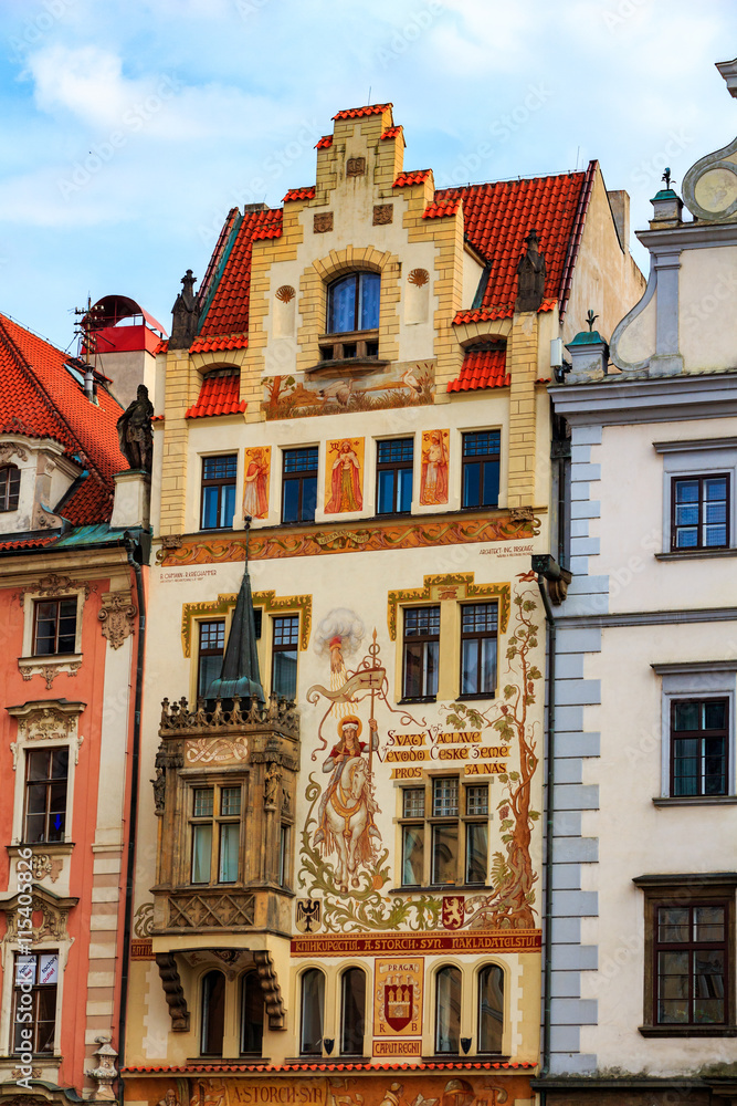 Fototapeta premium Traditional architecture in Old Town square, Prague, Czech Republic