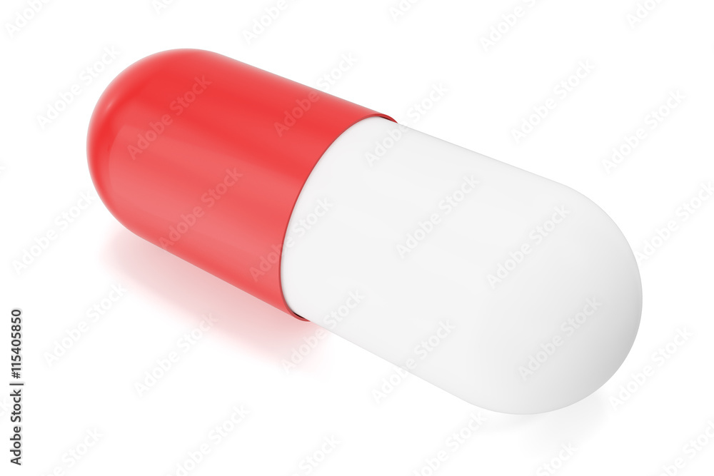 Close-up pill capsules isolated on white. 3d illustration Close-up pill capsules isolated on white. 3d illustration
