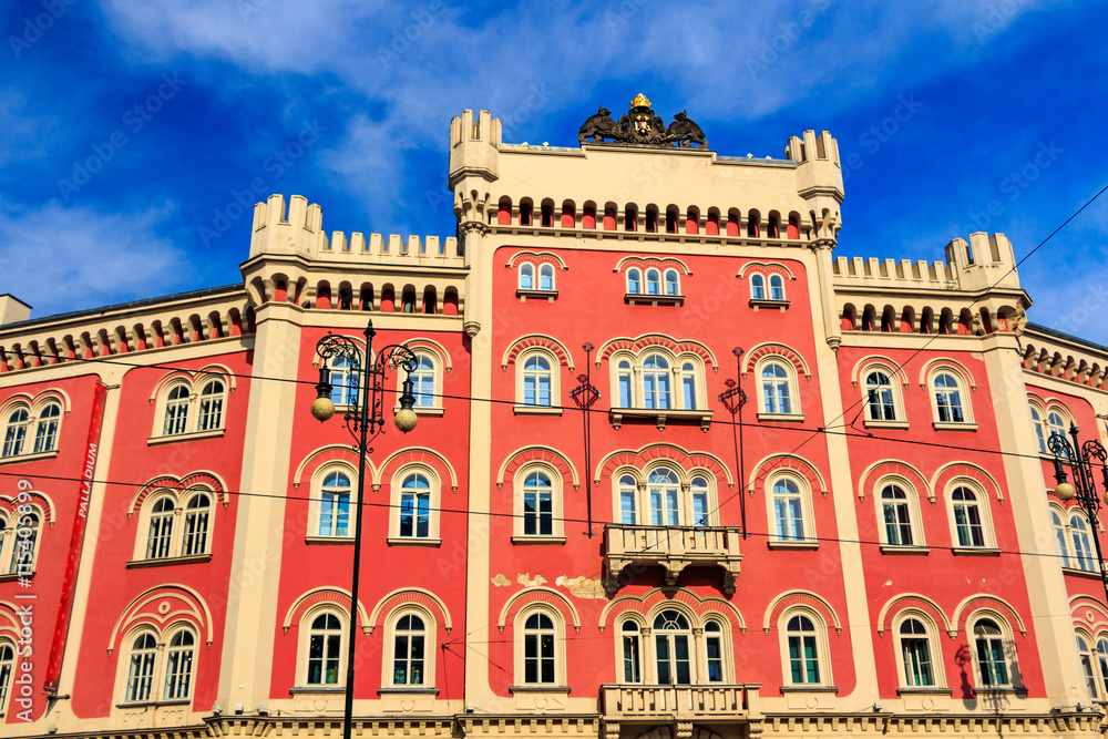Fototapeta premium Traditional buildings in Jewish Quarter, Czech Republic, Prague