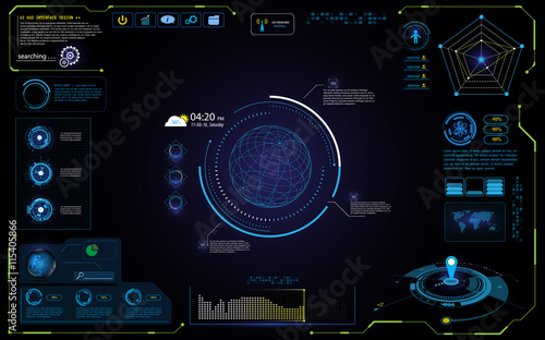 UI futuristic hud interface interactive visualization sci fi concept design