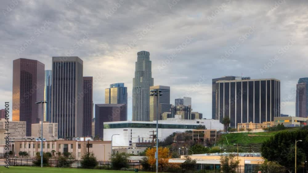 4K UltraHD Slow pan of Los Angeles skyline 4K UltraHD Slow pan of Los Angeles skyline