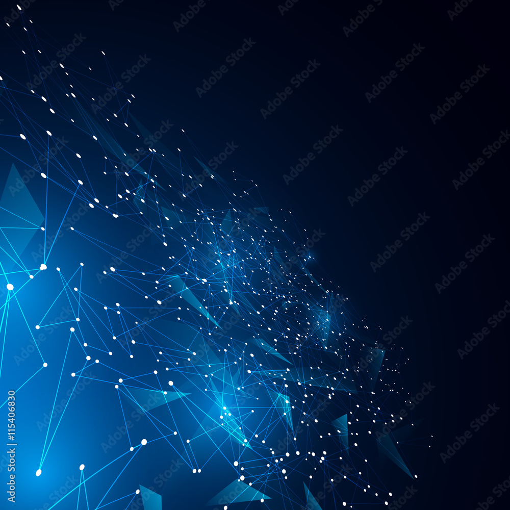 Fototapeta premium polygonal geometric networking connection design concept background