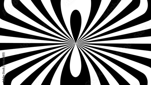Hypnotic black and white spider stripes seamless loop