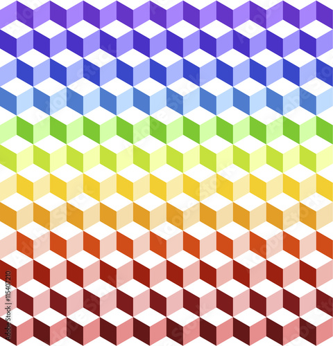 Seamless pattern.Background design covered by a lots of colorful cubes.