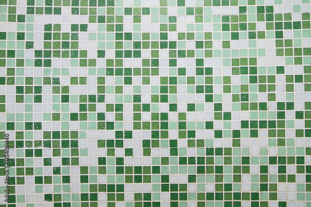 Green mosaic tiles background Green mosaic tiles background