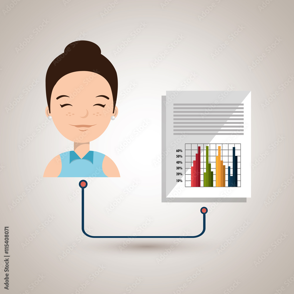 woman with graphics isolated icon design, vector illustration graphic woman with graphics isolated icon design, vector illustration graphic