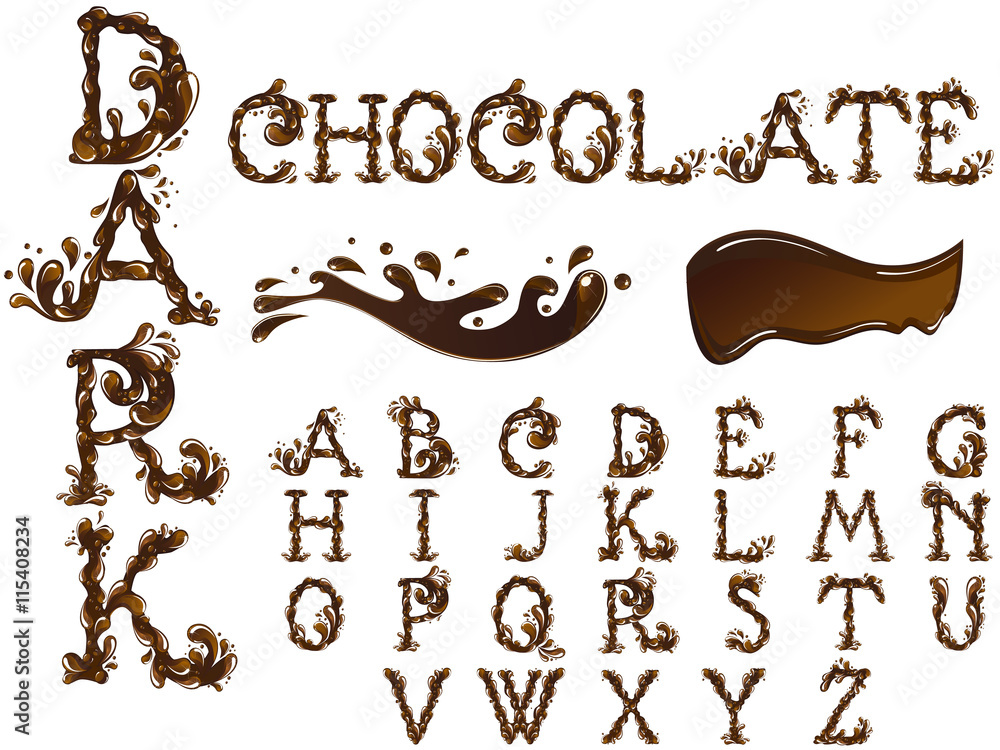 Dark chocolate splash letters font Dark chocolate splash letters font