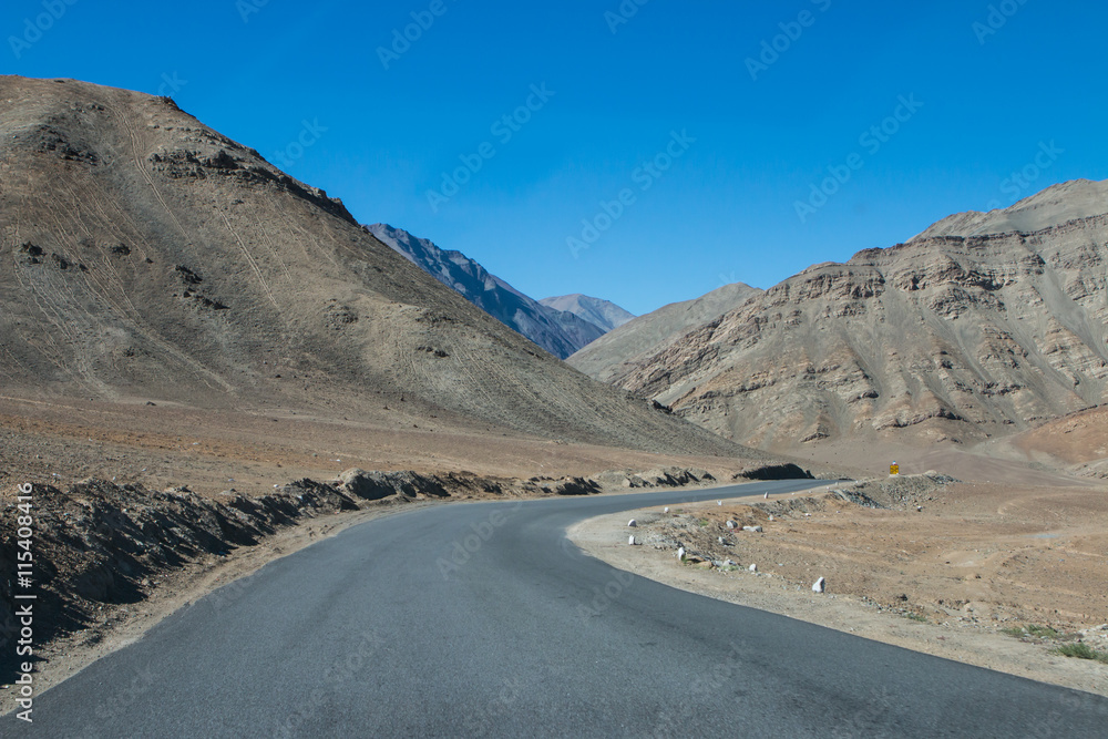 High altitude road in mountains