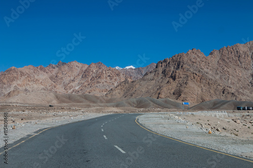 High altitude road in mountains