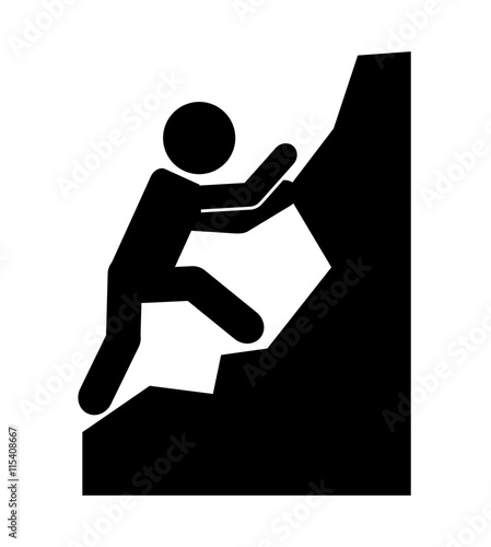 climbing mountain isolated icon design