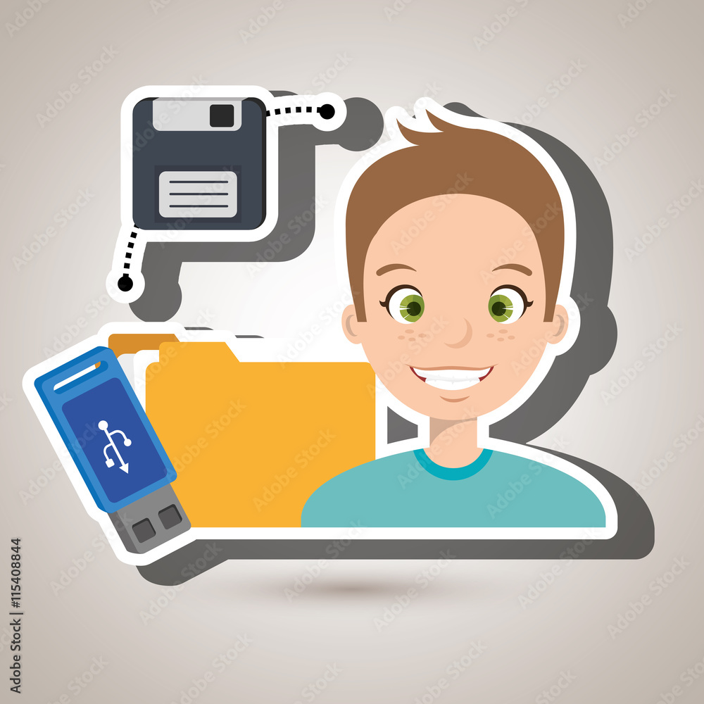 people with drive and usb isolated icon design, vector illustration graphic people with drive and usb isolated icon design, vector illustration graphic