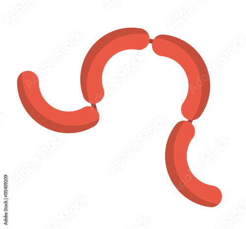 sausage butchery isolated icon design