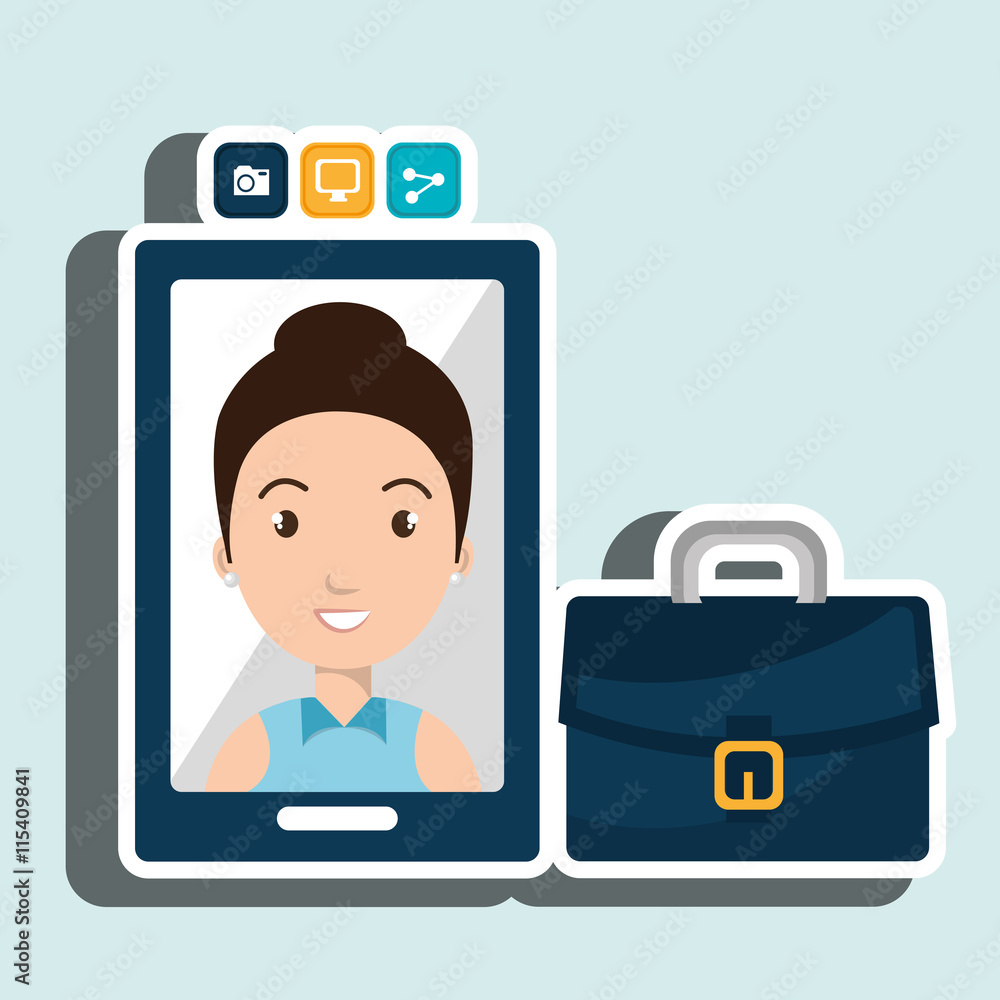 executive woman and cellphone isolated icon design, vector illustration graphic executive woman and cellphone isolated icon design, vector illustration graphic