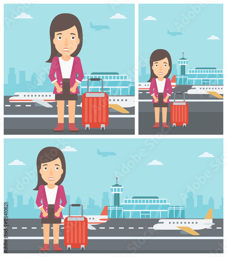 Woman suffering from fear of flying.