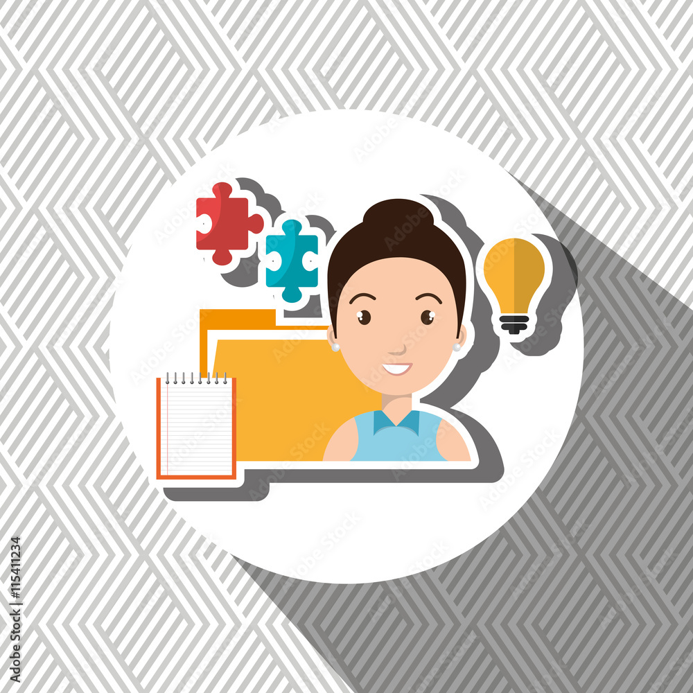 woman with files isolated icon design, vector illustration graphic woman with files isolated icon design, vector illustration graphic