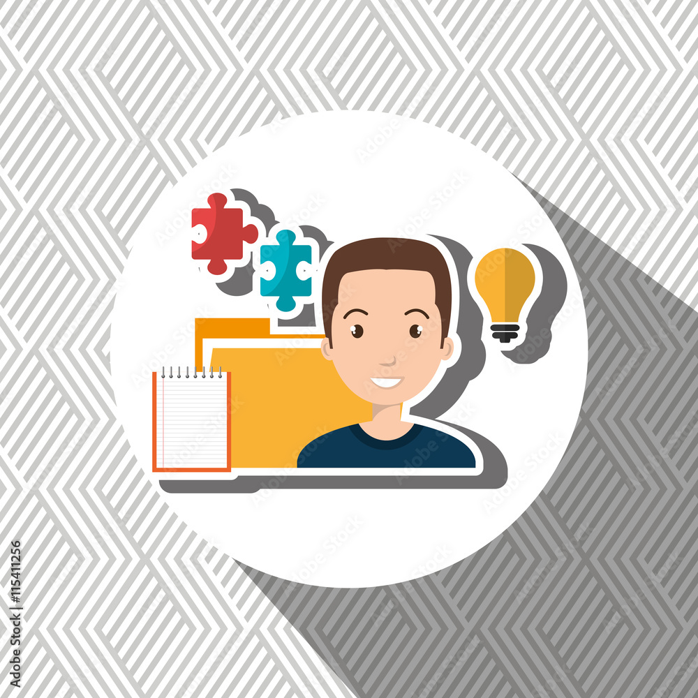 man with files isolated icon design, vector illustration graphic man with files isolated icon design, vector illustration graphic