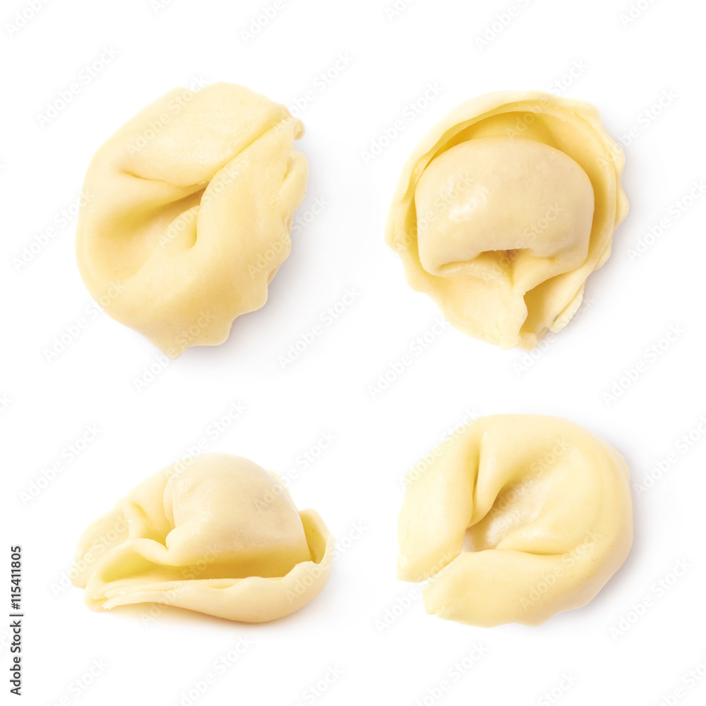Single ravioli dumpling isolated Single ravioli dumpling isolated