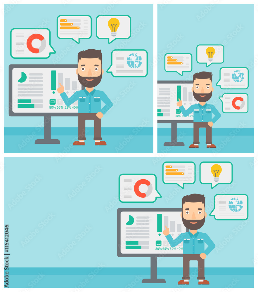 Man making business presentation. Man making business presentation.