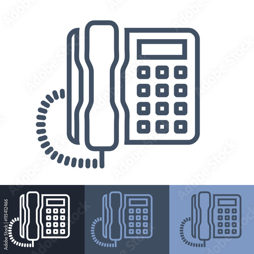 Retro Office Phone Outline Icon