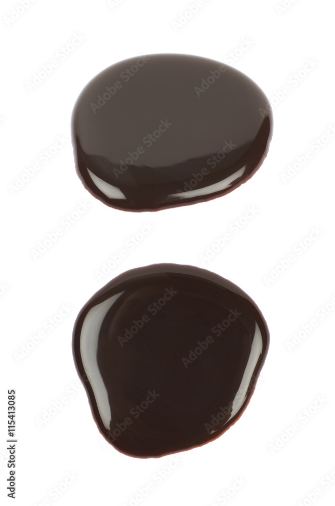 Fototapeta premium Round puddle of hot chocolate isolated