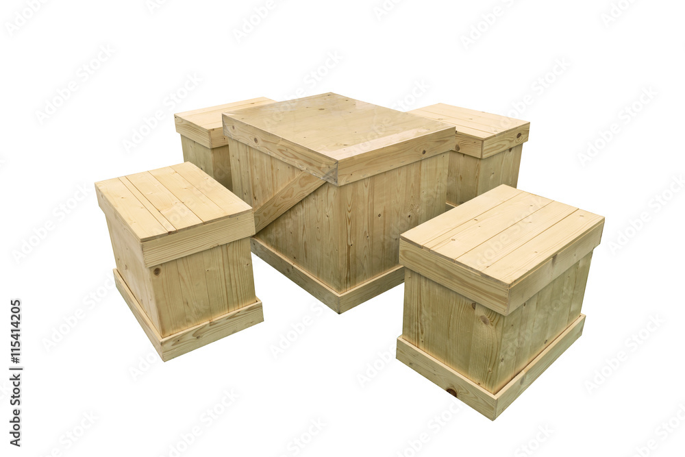 Set of table and chair make with wooden box export pallet shippi Set of table and chair make with wooden box export pallet shippi