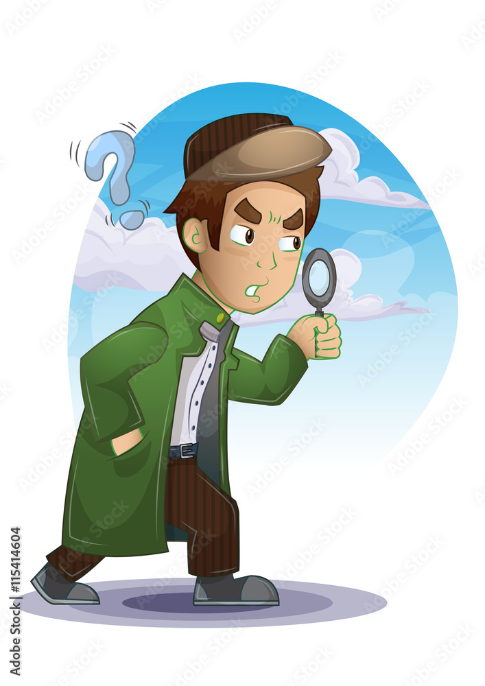 detective cartoon with separated layers for game and animation, game design asset detective cartoon with separated layers for game and animation, game design asset