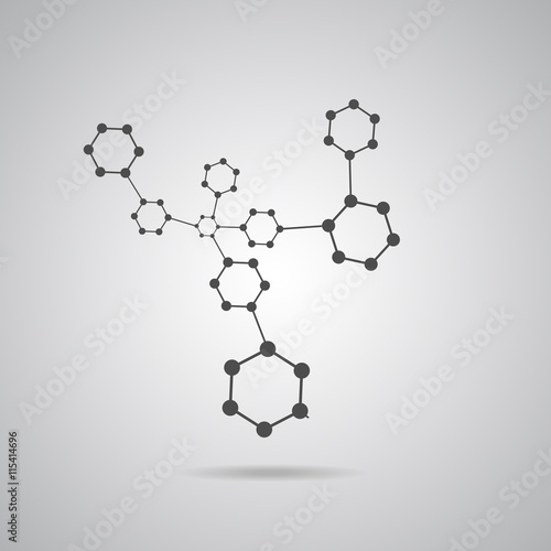 Structure molecule and communication Dna, atom, neurons. Science concept for your design. Connected lines with dots. Medical, technology, chemistry, science background. Vector illustration.