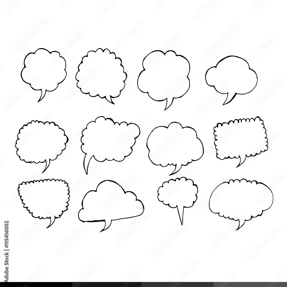 Speech bubble hand drawing illustration design Speech bubble hand drawing illustration design