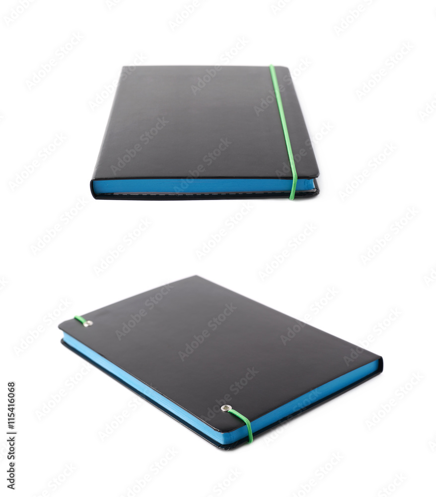 Black note book isolated Black note book isolated