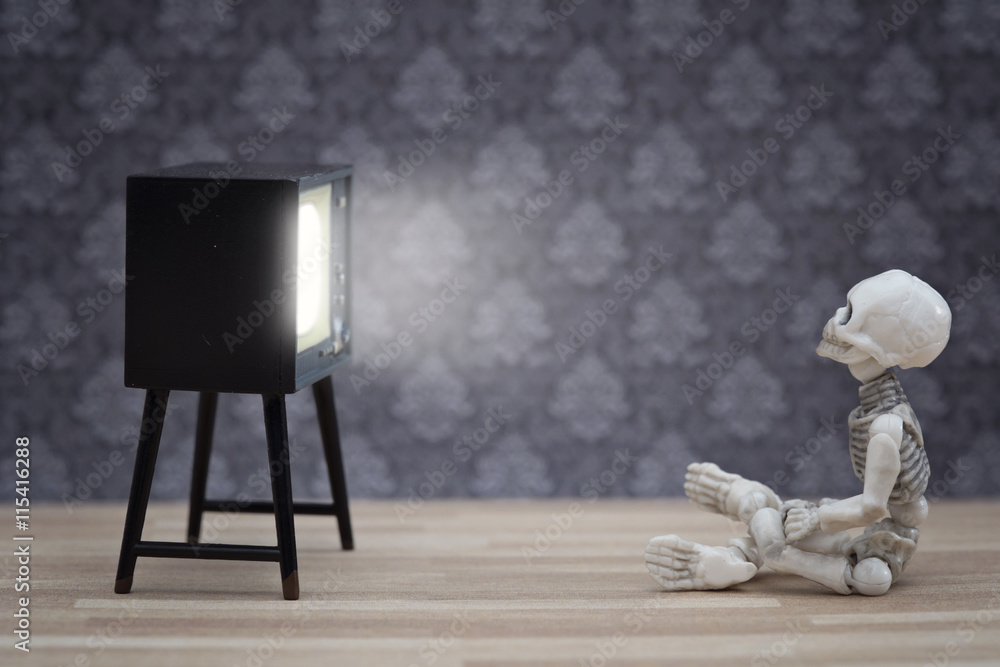 Skeleton Watching Tv