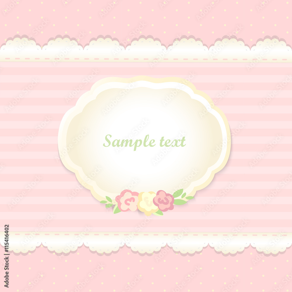 classic romantic invitation design. vector. pink