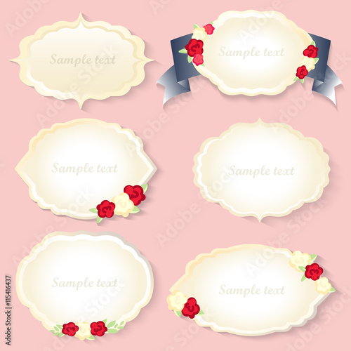 Vintage frames set. romantic style, shabby chic