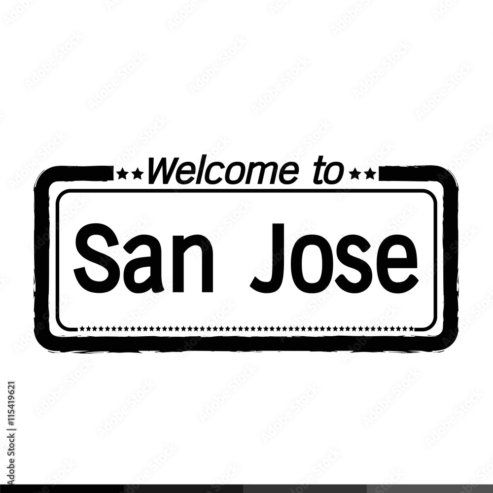 Welcome to San Jose city illustration design Welcome to San Jose city illustration design