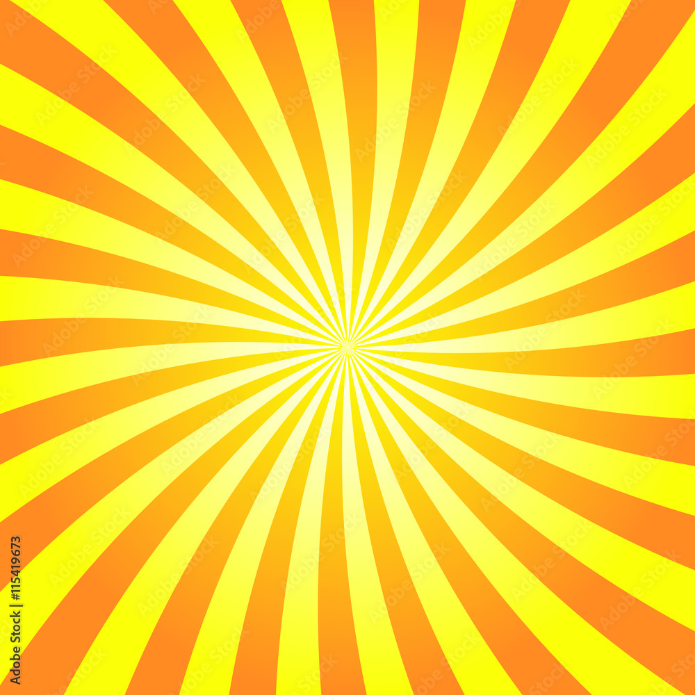 Yellow orange rays poster. Popular ray star burst background television vintage. Dark-light bright abstract texture with sunburst, flare, beam. Retro art design Glow bright pattern Vector Illustration Yellow orange rays poster. Popular ray star burst background television vintage. Dark-light bright abstract texture with sunburst, flare, beam. Retro art design Glow bright pattern Vector Illustration