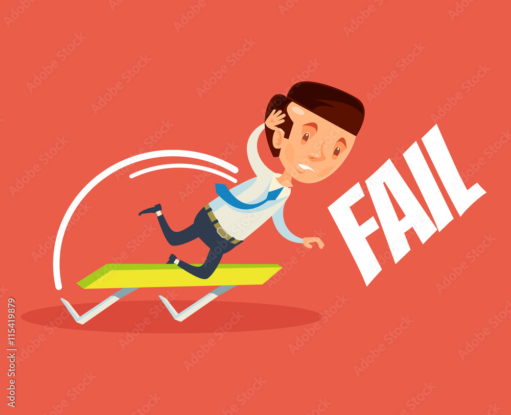 Business failure. Vector flat cartoon illustration